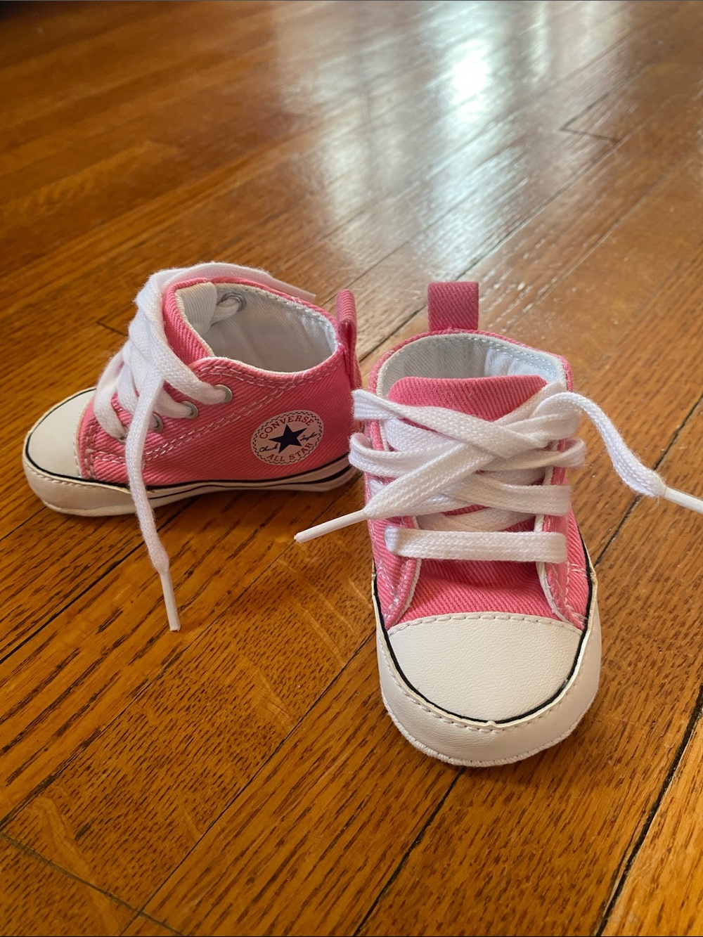 Converse Pink and White Kids' Canvas High-Top Sneakers